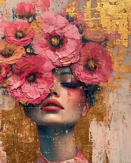 Diamond Painting Beauty Girl Diamond Art Painting Full Square Round Flower 5D Diy Embroidery Mosaic Woman Home Decor