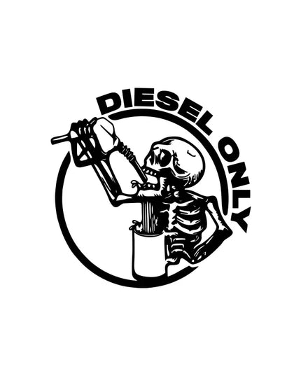 Diesel Only Skull for Car Sticker Decoration Fuel Tank Cap Roundness Outdoor Sticker External Accessories Waterproof Vinyl Decal