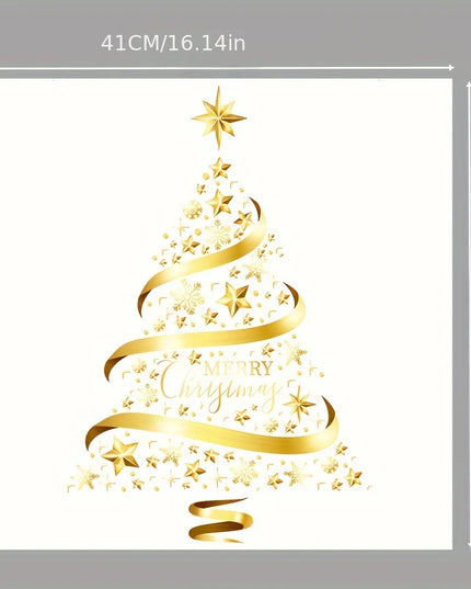 1pc Christmas Tree Sticker, Sticker Christmas Window Sticker Snowflake Christmas Tree Decal, DIY Static Wall Window Door Mural