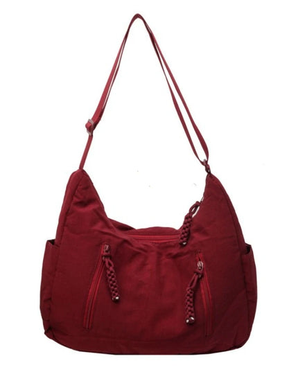 Trendy Women's Soft Cloth Shoulder Bag Solid Color Student 2025 Spring Y2k Casual Style Big Handbags Crossbody Bags for Women