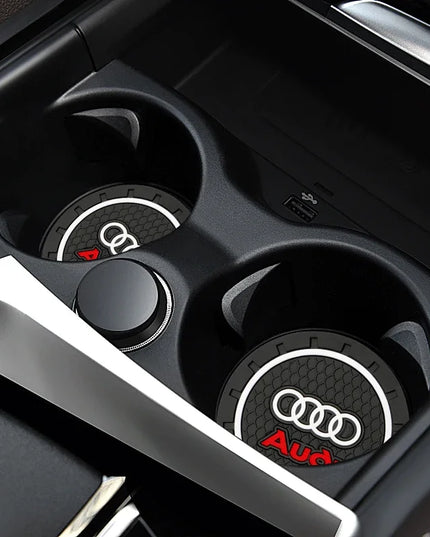2pcs Silicone Car Coaster Water Cup Bottle Non Slip Pad Anti-Slip Mats For Audi Sline S6 S7 SQ5 SQ7 A3 A4 A5 A6 A7 A8L Q3 Q4 Q5