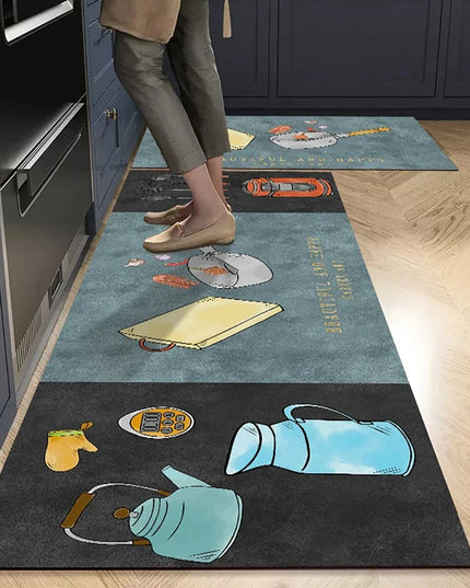 Non-slip Kitchen Mat Long Rugs Crystal Velvet Carpet for Living Room Absorbent Foot Mats Bedroom Doormat Alfombra Small Rugs