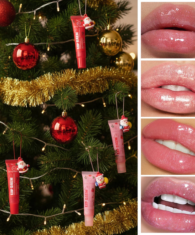 6 Colors Random Hair Moisturizing Fruit Scent Lip Gloss Long-Lasting Waterproof Liquid Lipstick Makeup Christmas Gift