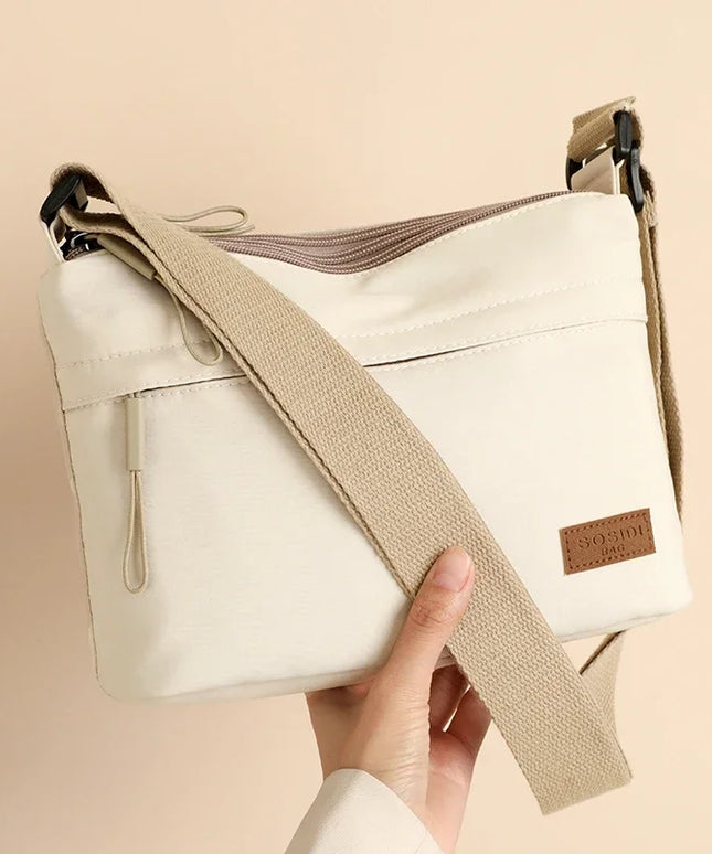 3 Main Pockets High Capacity Shoulder Crossbody Bag for Women Multi-pocket Purse Canvas Handbag Suitable for Mothers Shopping