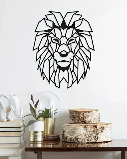 HelloYoung Lion Head Metal Wall Art, Metal Lion Wall Decoration, Lion Metal Wall Sculpture, Animal Metal Artwork Wall Sticker