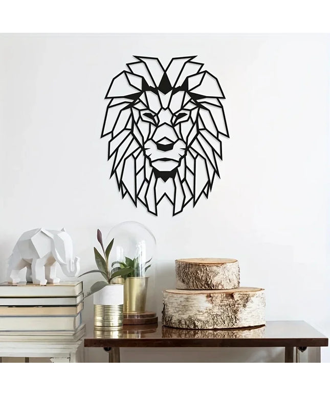 HelloYoung Lion Head Metal Wall Art, Metal Lion Wall Decoration, Lion Metal Wall Sculpture, Animal Metal Artwork Wall Sticker
