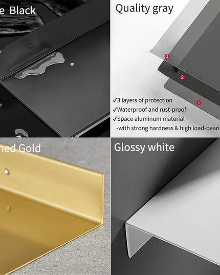 Floating Bathroom Shelves Without Drilling Storage Wall Rack Home Organizer Ledge Hardwares Cabinet Kitchen Accessories Toilet