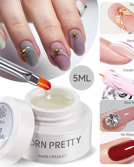 BORN PRETTY 15ml Clear Non Stick Hand Extension Gel 3D Shaping Sculpting Carving Nail Art Solid Hard Gel for Fake Nail