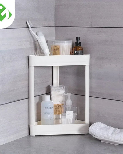 Bathroom Storage Organization Fine Double Layer Storage rack Thickened material Small Corner Shelf White minimalist style Shelf