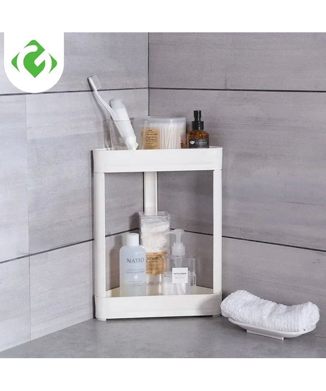 Bathroom Storage Organization Fine Double Layer Storage rack Thickened material Small Corner Shelf White minimalist style Shelf