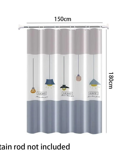 Mildew Proof Shower Curtain High Quality PEVA with 12 Hook Bathroom Curtain 180*150cm Thickened Printed Shower Curtain