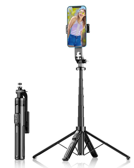 FANGTUOSI 2025 NEW 130cm four-legged Selfie Stick Tripod for Smartphone Camera With Phone stand Bluetooth shutter For Live video