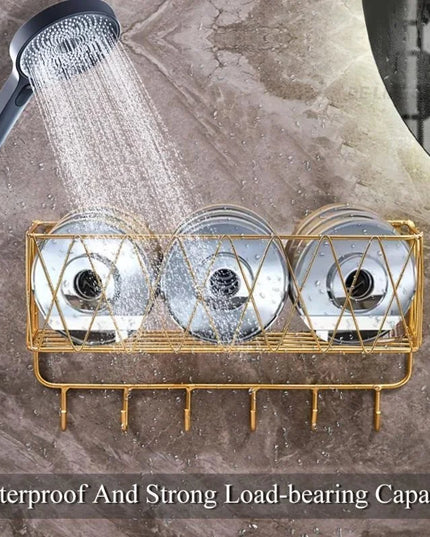 Shower Caddy Basket Shelf, Bathroom Shampoo Organizer Shelves, Kitchen Storage Rack, No Drilling Wall Mounted Shower Shelf