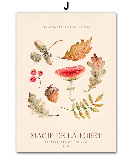 Autumn Scenery Wall Art Print Pumpkin Tree Grass Fox Canvas Painting food Poster Restaurant Kitchen Pictures Living Room Decor