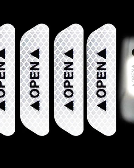4PCS Car Accessories Car Stickers Reflective Warning Sticker Wheel Eyebrows Door Opening Sticker Diamond Wheel Reflective Strip