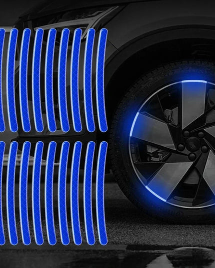 Car Wheel Hub Reflective Stripes Sticker Driving Safety Tire Decor Warning Sticker Warning Reflective Tape Car Accessories