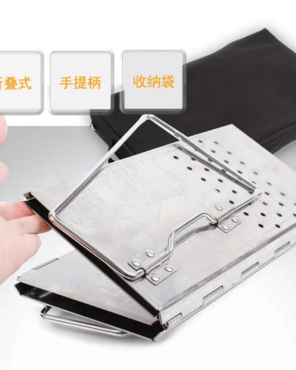 Portable Charcoal Starter Stainless Steel Outdoor Barbecue Grill Fire Starter Folding Carbon Stove BBQ Grill Heating Stove