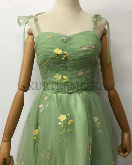 Luxury Floral Embroidery Long Prom Evening Wedding Shooting Dresses Women 2025 Summer Party Formal Occasions Reception Dress