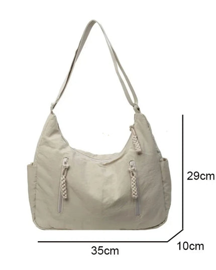 Trendy Women's Soft Cloth Shoulder Bag Solid Color Student 2025 Spring Y2k Casual Style Big Handbags Crossbody Bags for Women