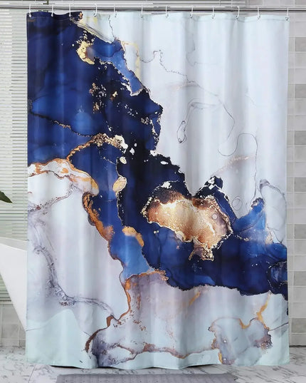 Grey Gold Marble Ink Texture Shower Curtain Set Abstract Modern Shower Curtain for Bathroom Decor Waterproof Washable Fabric