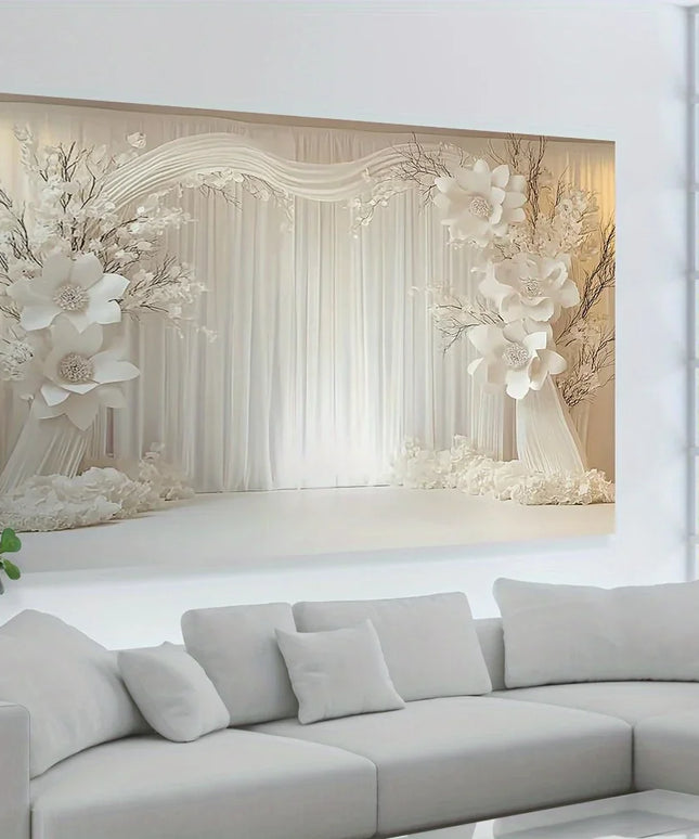 Elegant Tapestry with Stone Wall Design Perfect Wedding Party-Wall Hanging Dorm Bedroom Living Room