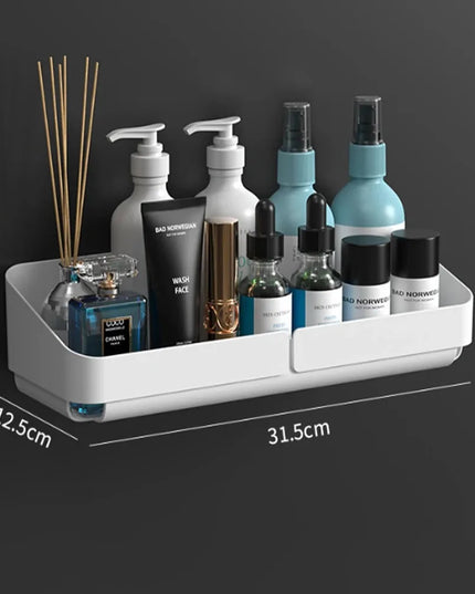 Bathroom  Kitchen Convenience Rack Shelf Makeup Storage Organizer Cosmetics Shampoo Rack Shower Shelf Wall Spice No Drilling