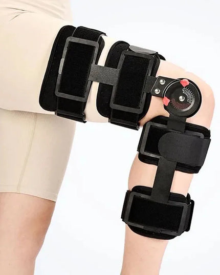 Adjustable Hinged Orthopedic Knee-Joint Support Knee Leg Brace Protector Post Surgery Bone Orthosis-Ligament Care Joint Support