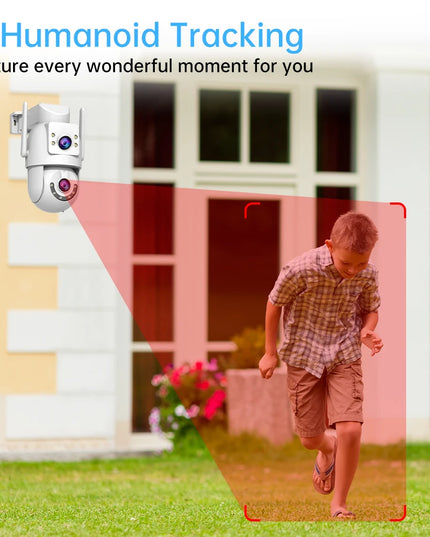 Jooan 5K 8MP Dual Lens Dual Screen IP Camera Wifi PTZ Camera Outdoor AI Auto Tracking CCTV HD Audio Video Surveillance