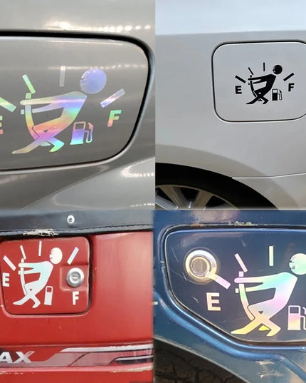 Funny Car Stickers Pull Fuel Tank Pointer Reflective Vinyl Sticker High Gas Decal Fuel Gage Empty Stickers Decal Auto Exterior