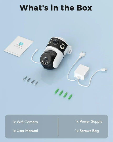 10MP 5K Dual Lens Dual Screens Wifi Security Camera 5X Digital Zoom Video Surveillance Night Vision Human Detection O-KAM PRO