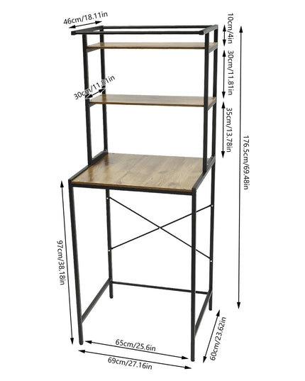 Washer and Dryer Storage Shelf, 3-Tier Bathroom Organizer Rack Space-Saving, Standing Storage Rack