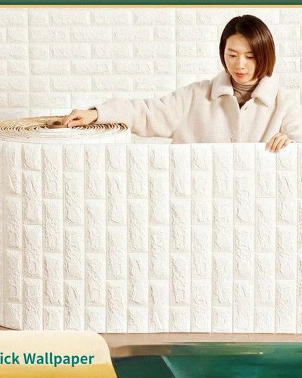 70cmx1/5/10m 3D Wallpaper Decoration Self-adhesive Antique Foam Brick Wallpaper Living Room Bedroom Waterproof 3d Wall Sticker