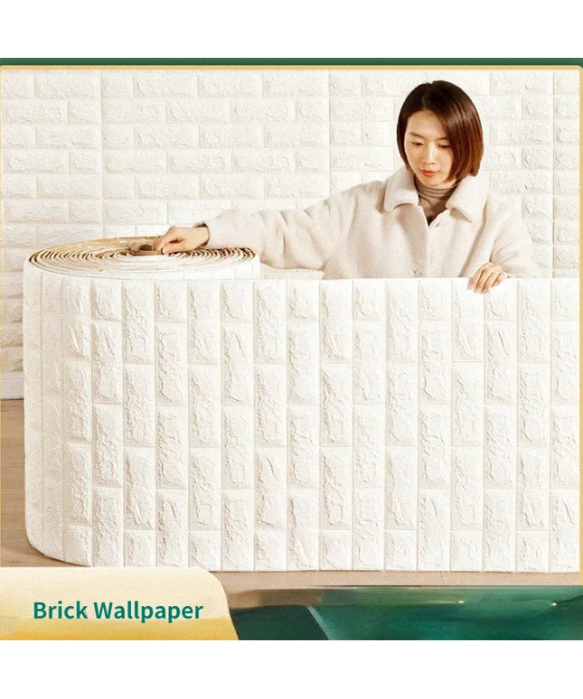 70cmx1/5/10m 3D Wallpaper Decoration Self-adhesive Antique Foam Brick Wallpaper Living Room Bedroom Waterproof 3d Wall Sticker