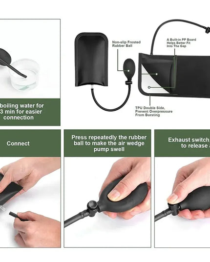 Car Wedge Pump Locksmith Thickened Door Repair Air Cushion Emergency Open Unlock Tool Kit With Long Reach Grabber