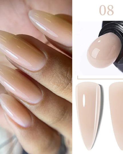 LILYCUTE 15ML Quick Extension Gel Nail Polish Nude Milk White Color Finger Prolong Acrylic Crystal Construction Hard Gel Varnish