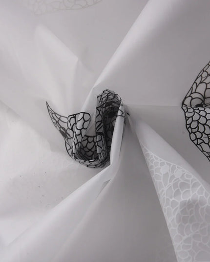 1pc Leaf Pattern Plastic Shower Curtain, Lightweight Bath Curtain Liner with Plastic Hooks, Transparent Curtain, Bathroom Decor