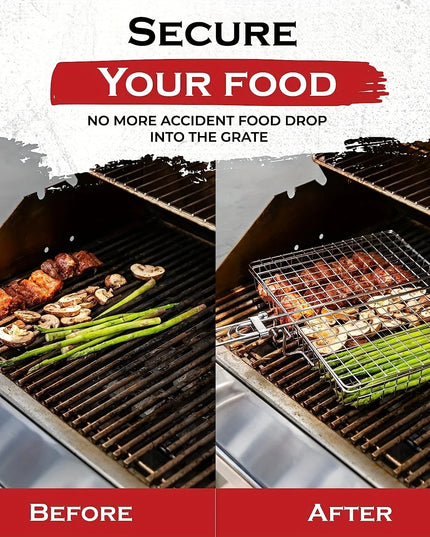 Stainless Steel Foldable And Thickened Barbecue Net Rack With Large Capacity For Grilling Chicken BBQ Grilling Basket WithHandle