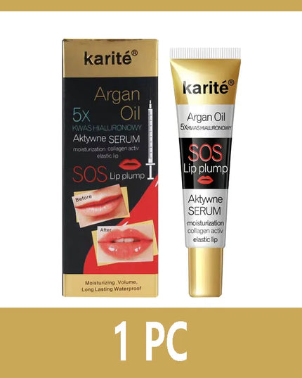 Moroccan Argan Oil Lip Plumping Essence - Moisturizing and Nourishing Lip Balm, Suitable for All Skin Types, Natural Makeup