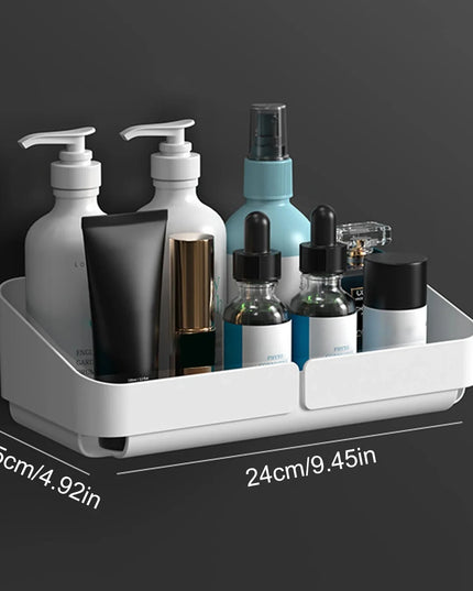 Bathroom  Kitchen Convenience Rack Shelf Makeup Storage Organizer Cosmetics Shampoo Rack Shower Shelf Wall Spice No Drilling