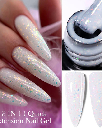LILYCUTE 15ML Quick Extension Gel Nail Polish Nude Milk White Color Finger Prolong Acrylic Crystal Construction Hard Gel Varnish