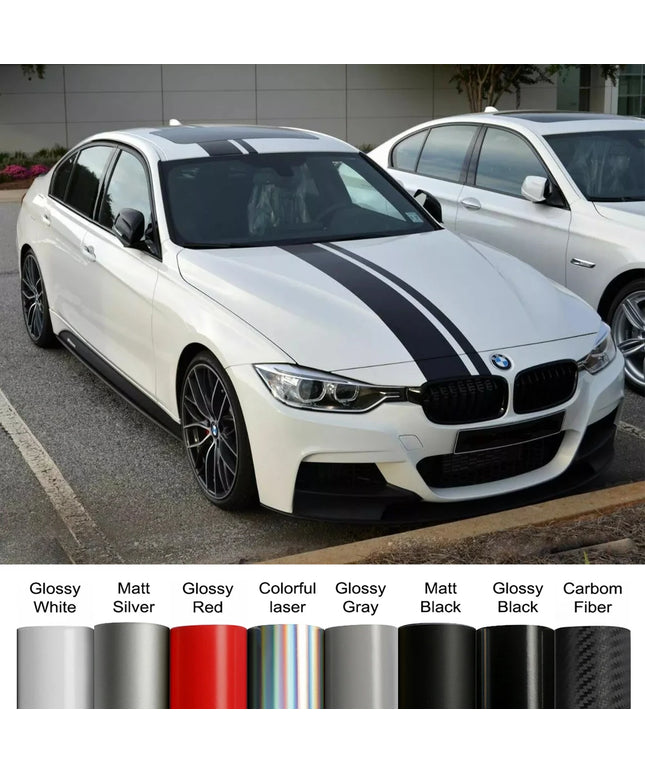 Car Hood Bonnet Roof Trunk Boot Kit Stickers For BMW 3 Series E90 F30 G20 Racing Stripes Vinyl Decals Auto Tuning Accessories