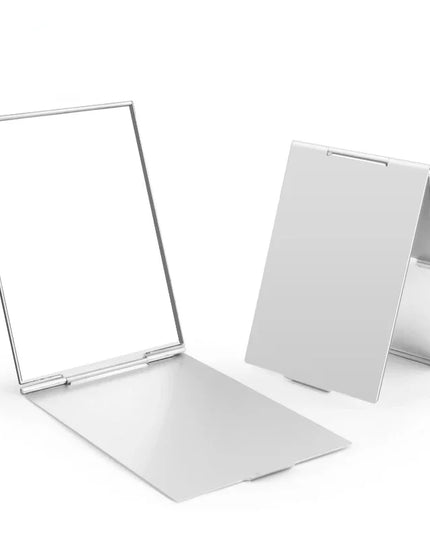 Aluminum Folding Mirror Pocket Mini Portable Makeup Mirrors Travel Hand Small Mirror Vanity Foldable Compact Cosmetics Tools