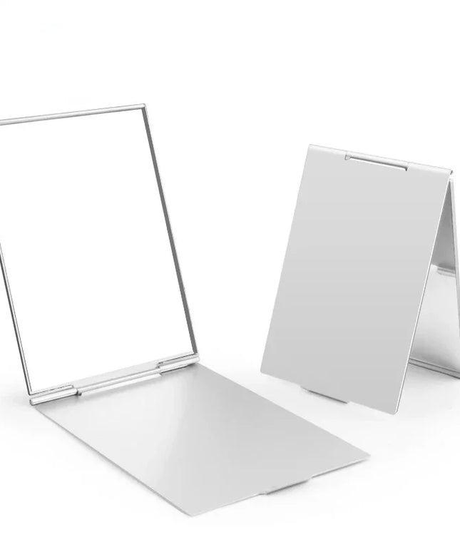 Aluminum Folding Mirror Pocket Mini Portable Makeup Mirrors Travel Hand Small Mirror Vanity Foldable Compact Cosmetics Tools