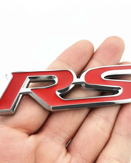 3d Metal RS Sticker Letters Logo Car Front Grille Rear Trunk Emblem Badge For Car Sport RS Sticker Acceessories