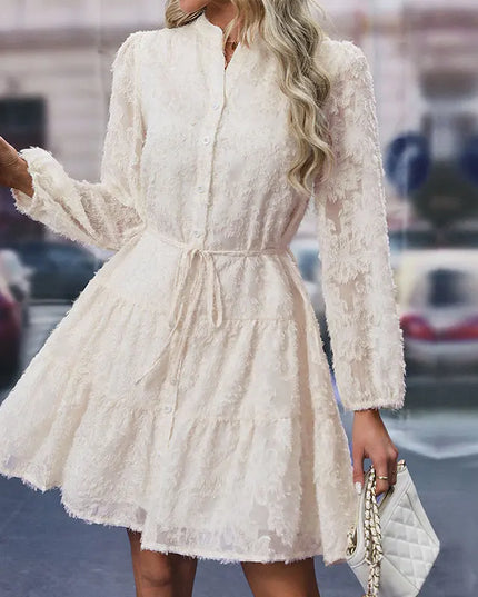 JIM & NORA  Autumn Maxi Dress For Women Casual Hollow Crochet Bohemian Long-Sleeve Loose Beach Robe Ladies Holiday Fall Vestidos