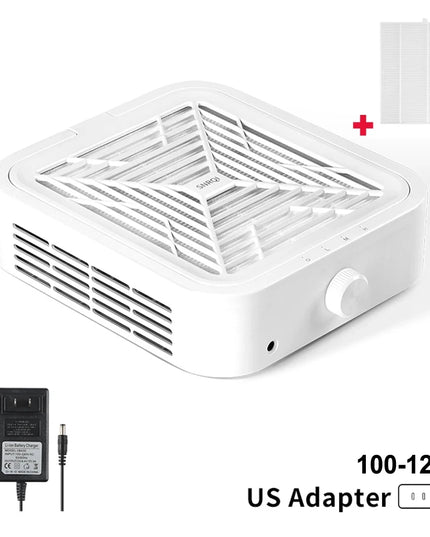 Turbine Brushless Nail Dust Remover Strong Suction 120W Nail Vacuum Cleaner for Manicure with Removable Filter Speed Adjustable