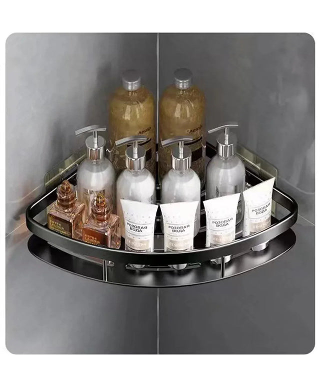 Bathroom Shelf Aluminum Alloy Shampoo Rack Makeup Storage Organizer Shower Shelf Bathroom Accessories No Drill Wall Corner Shelf