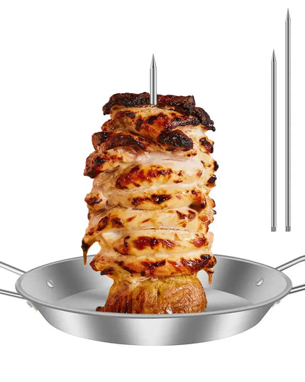 BBQ Vertical Meat Skewer Stainless Steel Roasting Meat Spit Skewers Brazilian Spikes Barbecue Grilling Rack Kitchen Accessories