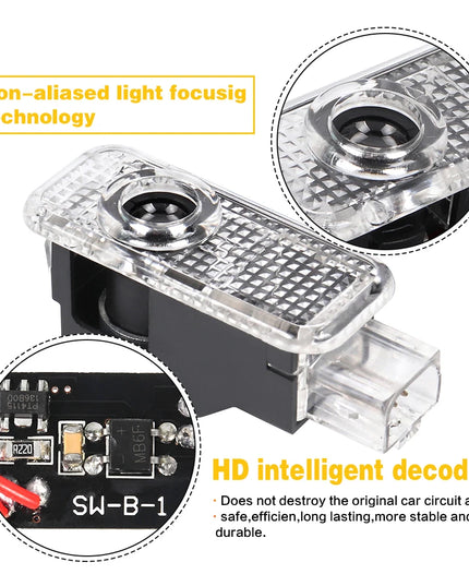 LED Car Door Projector Ghost Shadow Welcome Light Accessories For AUDI A1 A3 8P 8L 8Y A4 A5 A6 A7 A8 Q3 8U Q5 Q7 Q8 TT Sportback