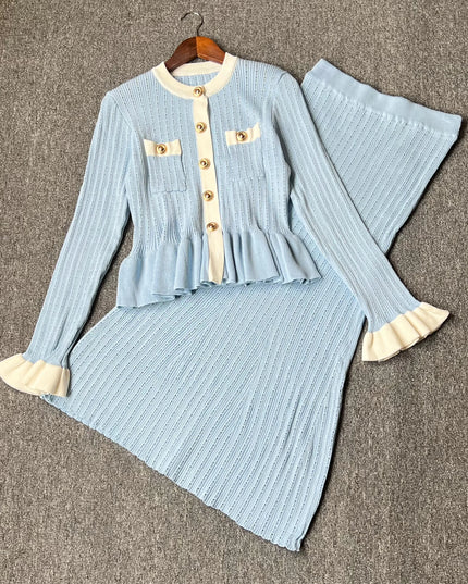 YuooMuoo Brand Fashion One-piece Knitted Maxi Dress Women Elegant V-neck Ruffled Slim Waist Bodycon Sweater Dress Party Vestido